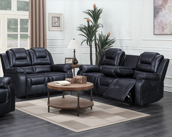 Vancouver padded recliner sofa 3+2 set black