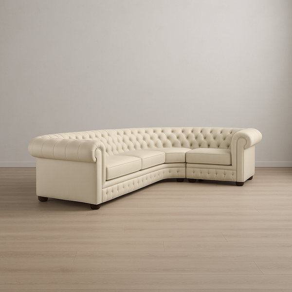 Home Luxe Real Leather 5 Seater Chesterfield Corner  3c1