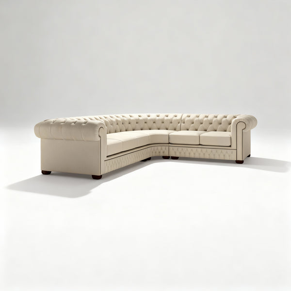 Classic Home Real Leather 6 Seater Chesterfield Corner  3c2