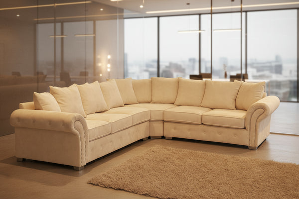Oxford Grande Luxe Corner Sofa – Cream