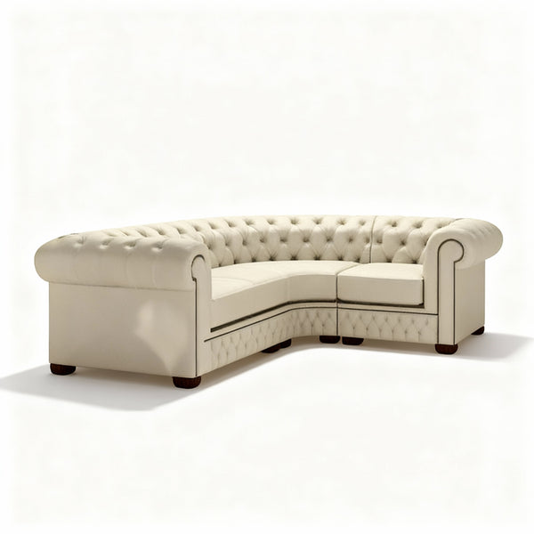 Comfort Real Leather 4 Seater Chesterfield Corner  2c1